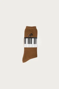 Kapital 84 Yarns PIANO Embroidery Socks - Brown< Accessories