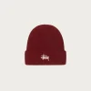 Stüssy Basic Cuff Beanie - Dark Red< Accessories