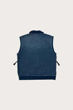 Kapital BOROxIDG SWT Half ZIP Vest - Indigo< Coats, Jackets, And Vests