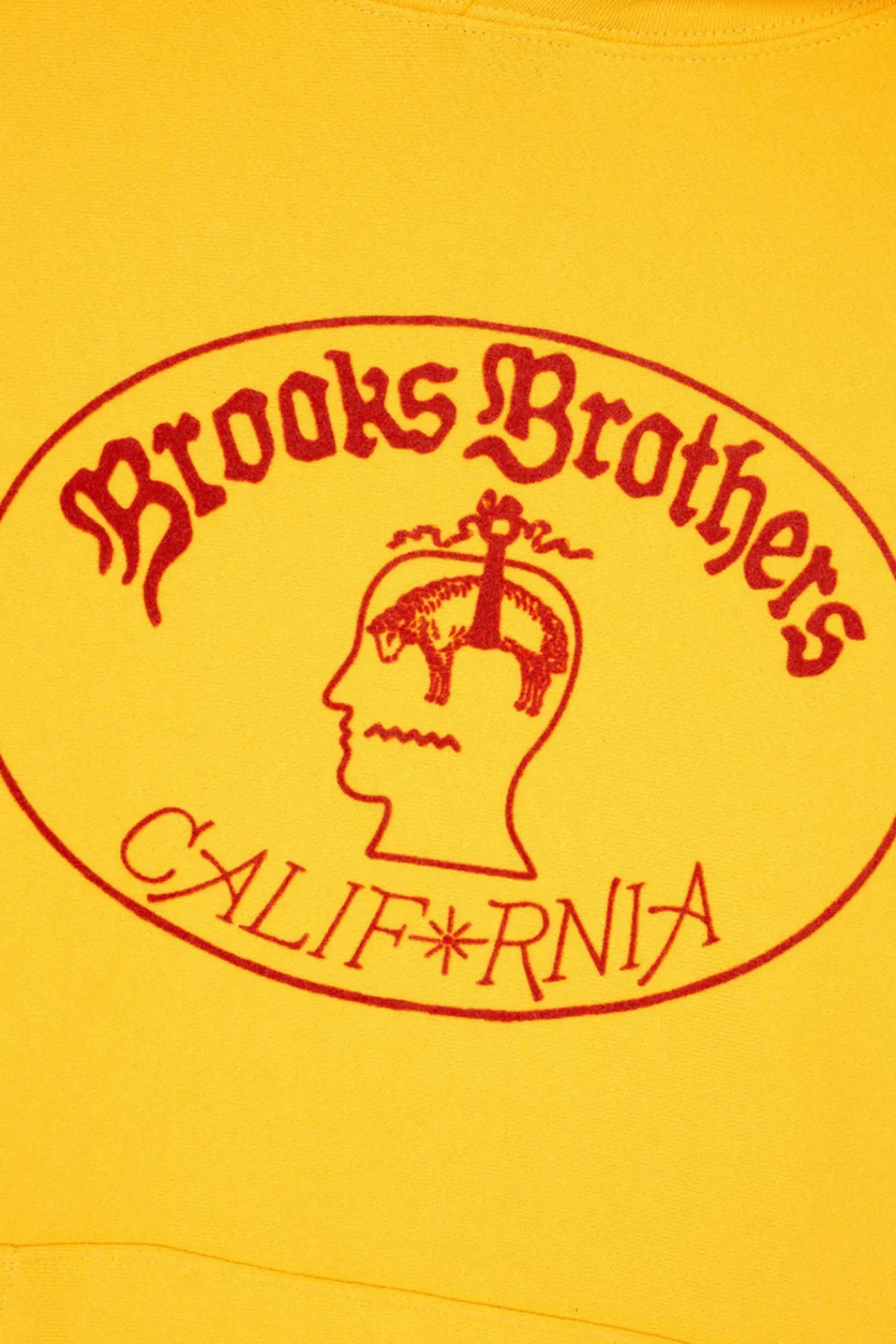 Brain Dead x Brooks Brothers California Logo Hoodie - Yellow< Tees And Sweats