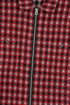 Brain Dead Check Mate Flannel Zip Shirt - Black/Multi< Shirts