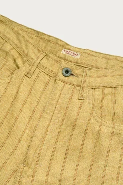 Kapital Cotton Linen GIBSON Stripe 5P FRISKO - Gold< Pants