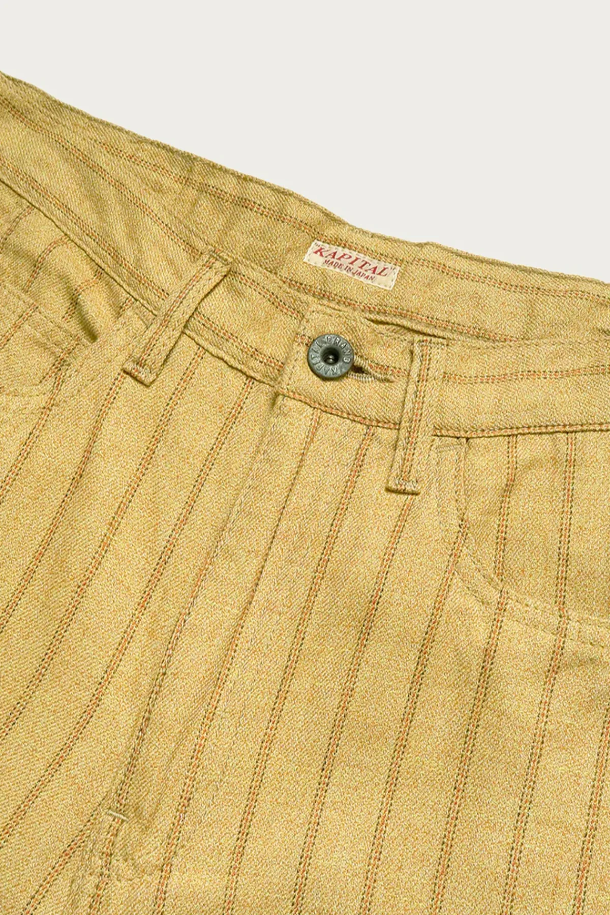 Kapital Cotton Linen GIBSON Stripe 5P FRISKO - Gold< Pants