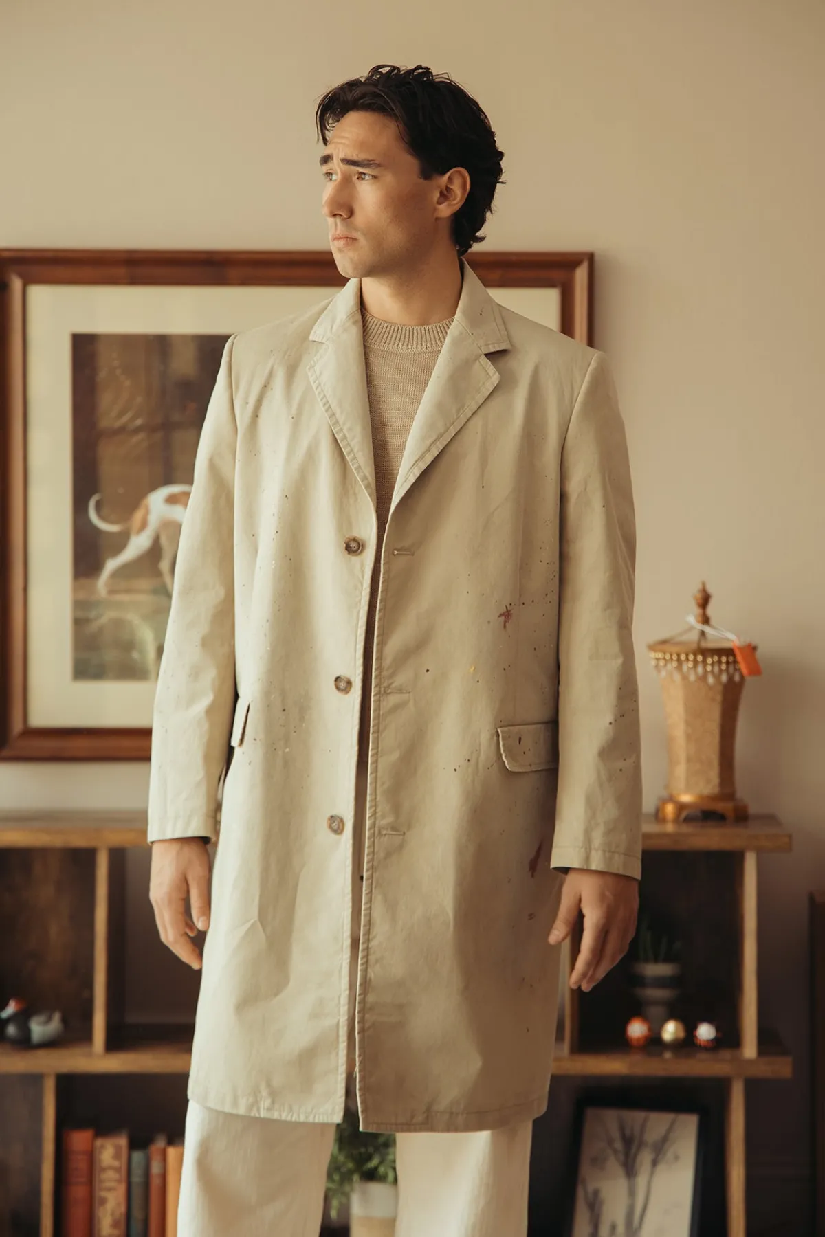MM6 Maison Margiela Cotton Painter Jacket - Pink Beige< Coats, Jackets, And Vests