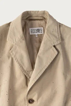 MM6 Maison Margiela Cotton Painter Jacket - Pink Beige< Coats, Jackets, And Vests