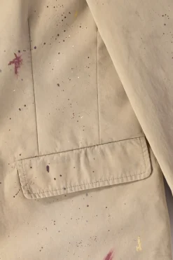 MM6 Maison Margiela Cotton Painter Jacket - Pink Beige< Coats, Jackets, And Vests