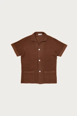 The Real McCoys Cotton Pile Beach Shirt - Brown< Shirts