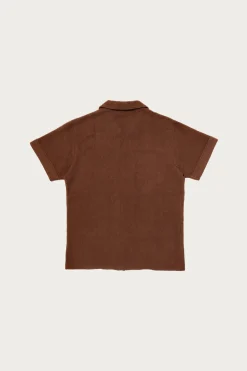 The Real McCoys Cotton Pile Beach Shirt - Brown< Shirts