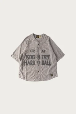 Kapital Cotton Wool GREAT KOUNTRY Baseball Shirt (KOUNTRY DREAM CATCH Remake) - Light Grey< Shirts
