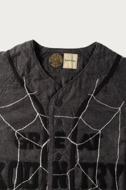 Kapital Cotton Wool GREAT KOUNTRY Baseball Shirt (KOUNTRY DREAM CATCH Remake) - Dark Grey< Shirts