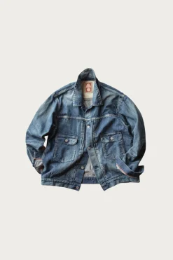 Cottle C.T.L. Neo Type 2nd Denim Jacket - Bengara (Indian Red) - Dark Indigo< Coats, Jackets, And Vests