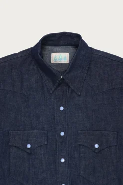Wythe Denim Pearlsnap Shirt - Rinsed Indigo< Shirts