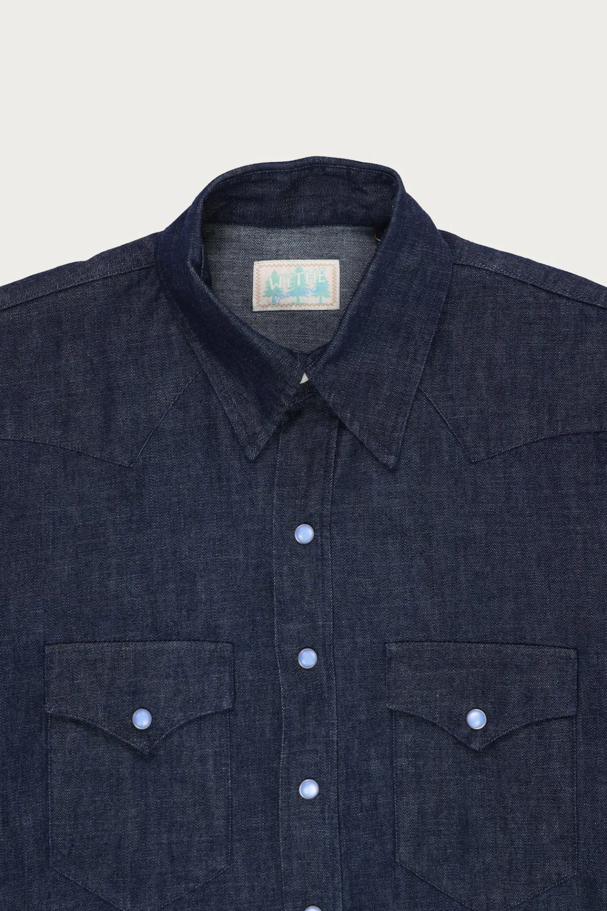 Wythe Denim Pearlsnap Shirt - Rinsed Indigo< Shirts