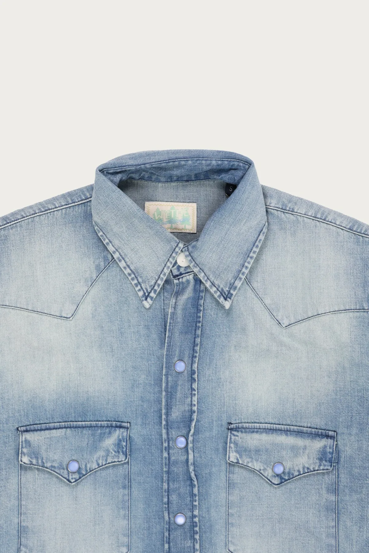 Wythe Denim Pearlsnap Shirt - Washed Indigo< Shirts