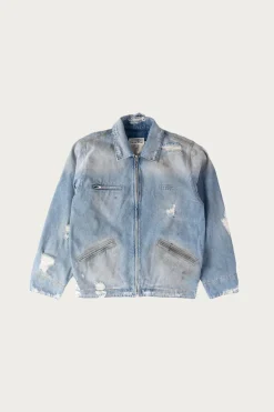 MM6 Maison Margiela Denim Zip Jacket - Worn< Coats, Jackets, And Vests