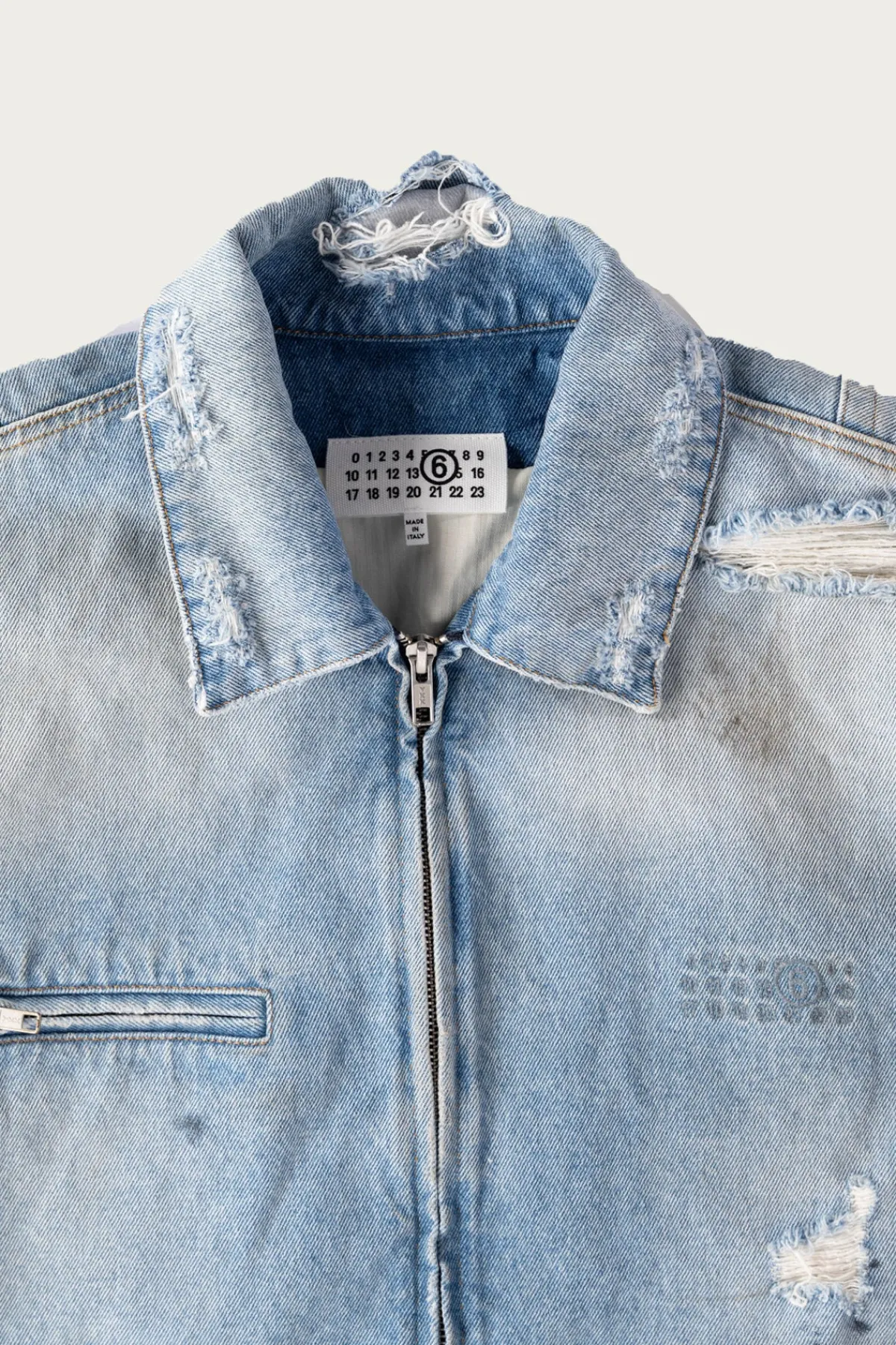 MM6 Maison Margiela Denim Zip Jacket - Worn< Coats, Jackets, And Vests