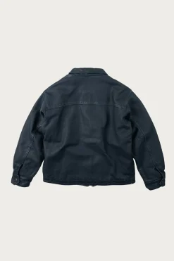 FrizmWORKS Destroyed Cowhide Leather Jacket - Washed Navy< Coats, Jackets, And Vests