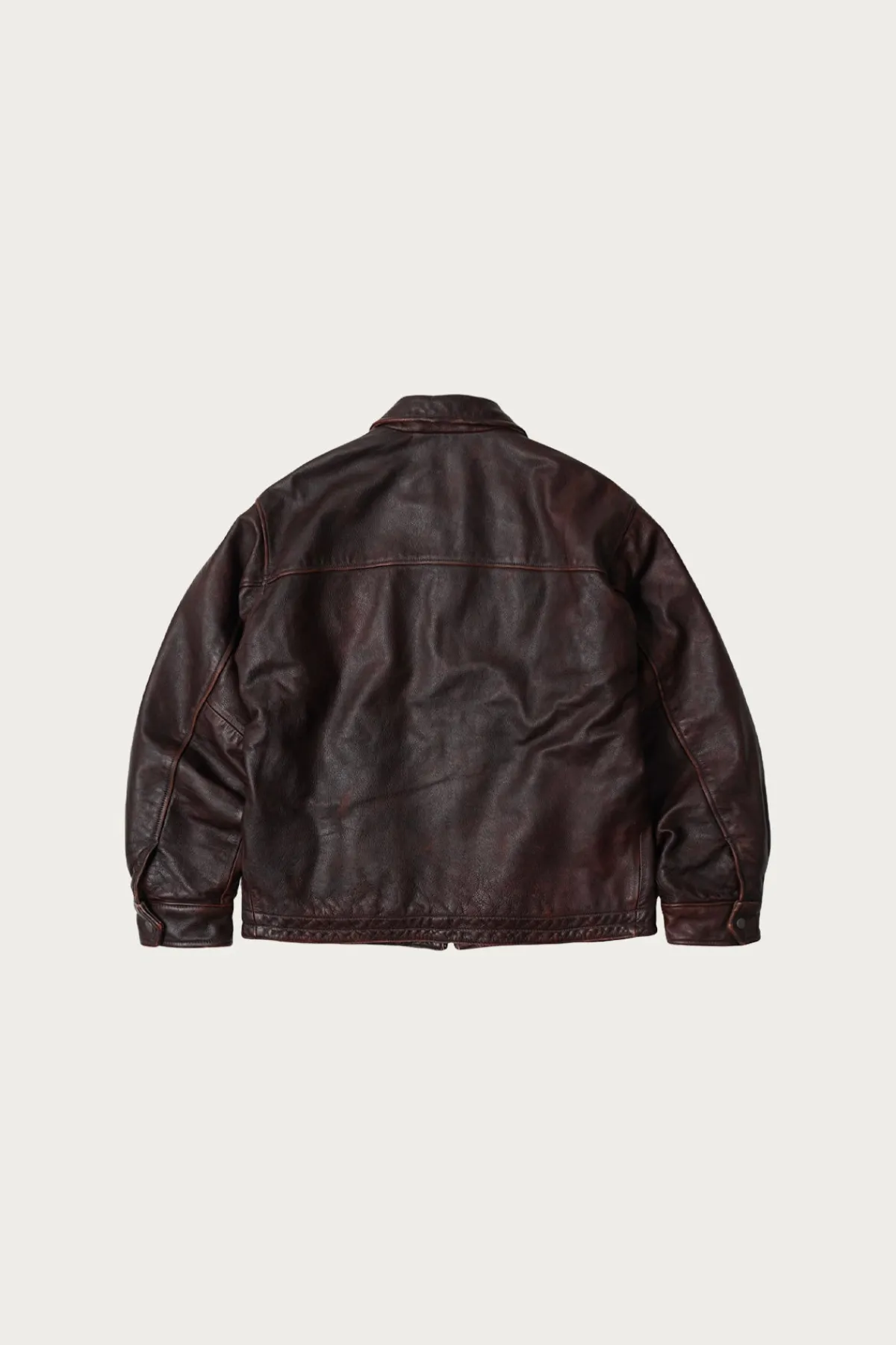 FrizmWORKS Destroyed Cowhide Leather Jacket - Washed Brown< Coats, Jackets, And Vests