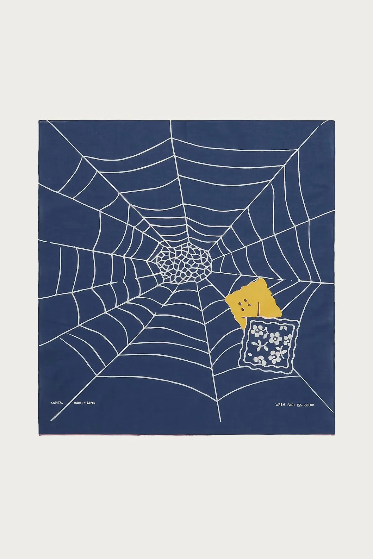 Kapital Fastcolor Selvedge Bandanna (SPIDER PECKISH RAINBOWY) - Navy< Accessories