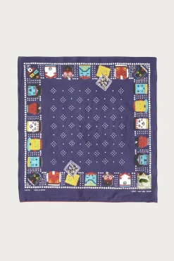 Kapital Fastcolor Selvedge Bandanna (KACHINA & PECKISH RAINBOWY) - Purple< Accessories