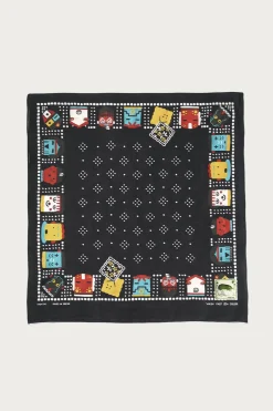 Kapital Fastcolor Selvedge Bandanna (KACHINA & PECKISH RAINBOWY) - Black< Accessories