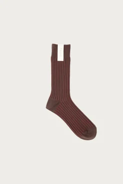 Beams Japan fennica Rib Socks - Light Brown/Renga< Accessories