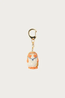 Beams Japan Fortune Raccoon Dog Key Chain - Orange< Accessories