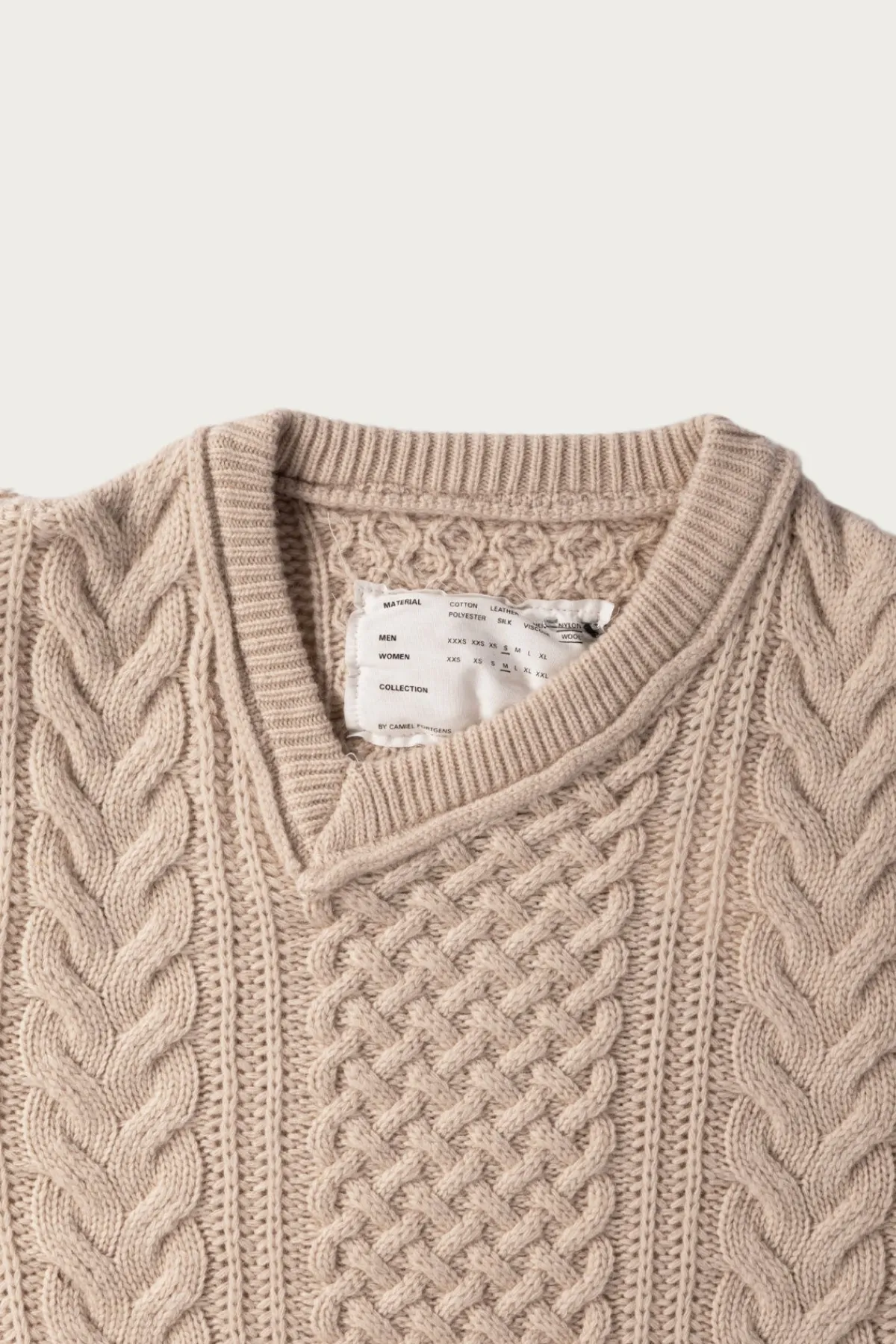 Camiel Fortgens Frankenstein Cable Knit - Natural Off-White< Sweaters