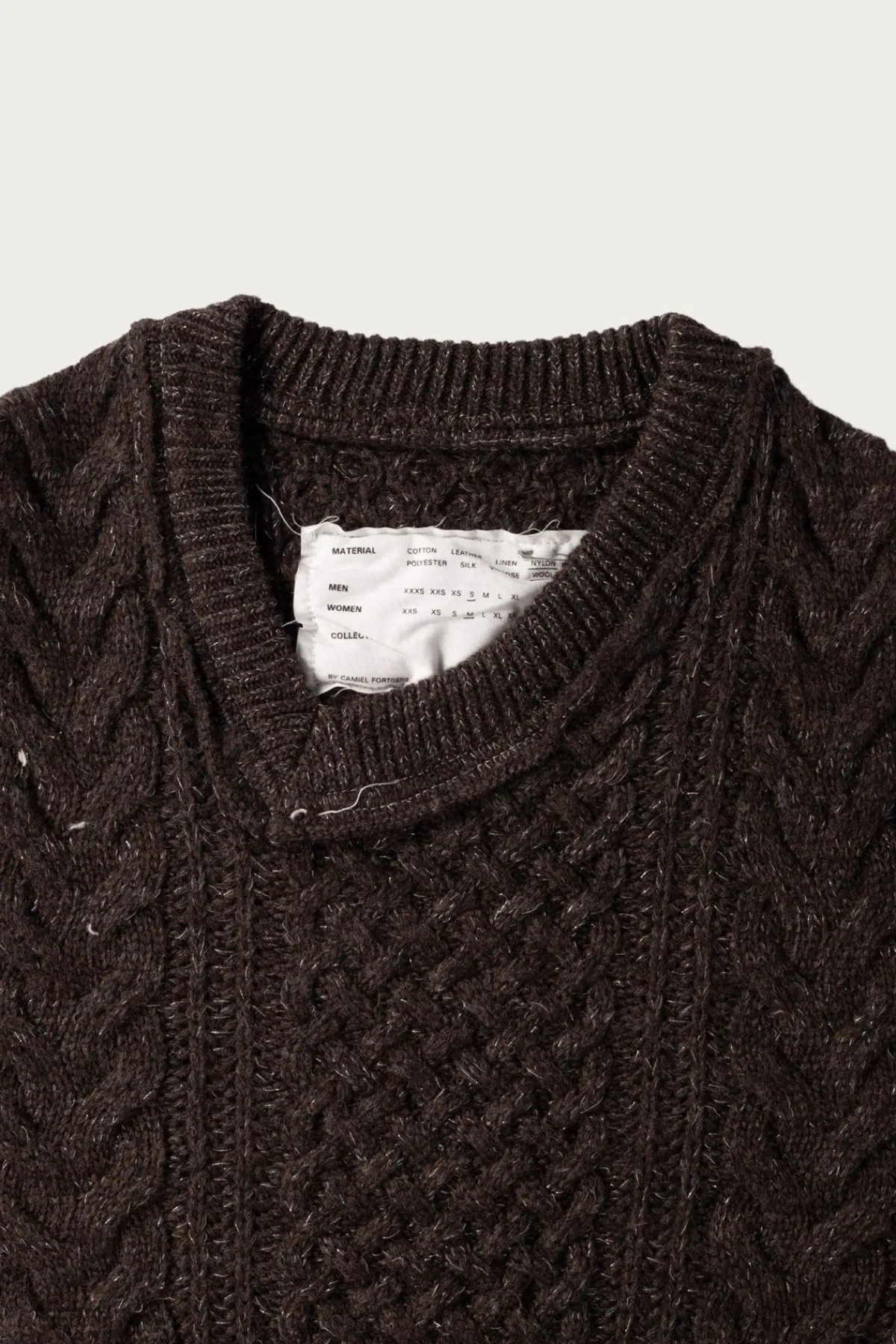 Camiel Fortgens Frankenstein Cable Knit - Natural Brown Glitter< Sweaters