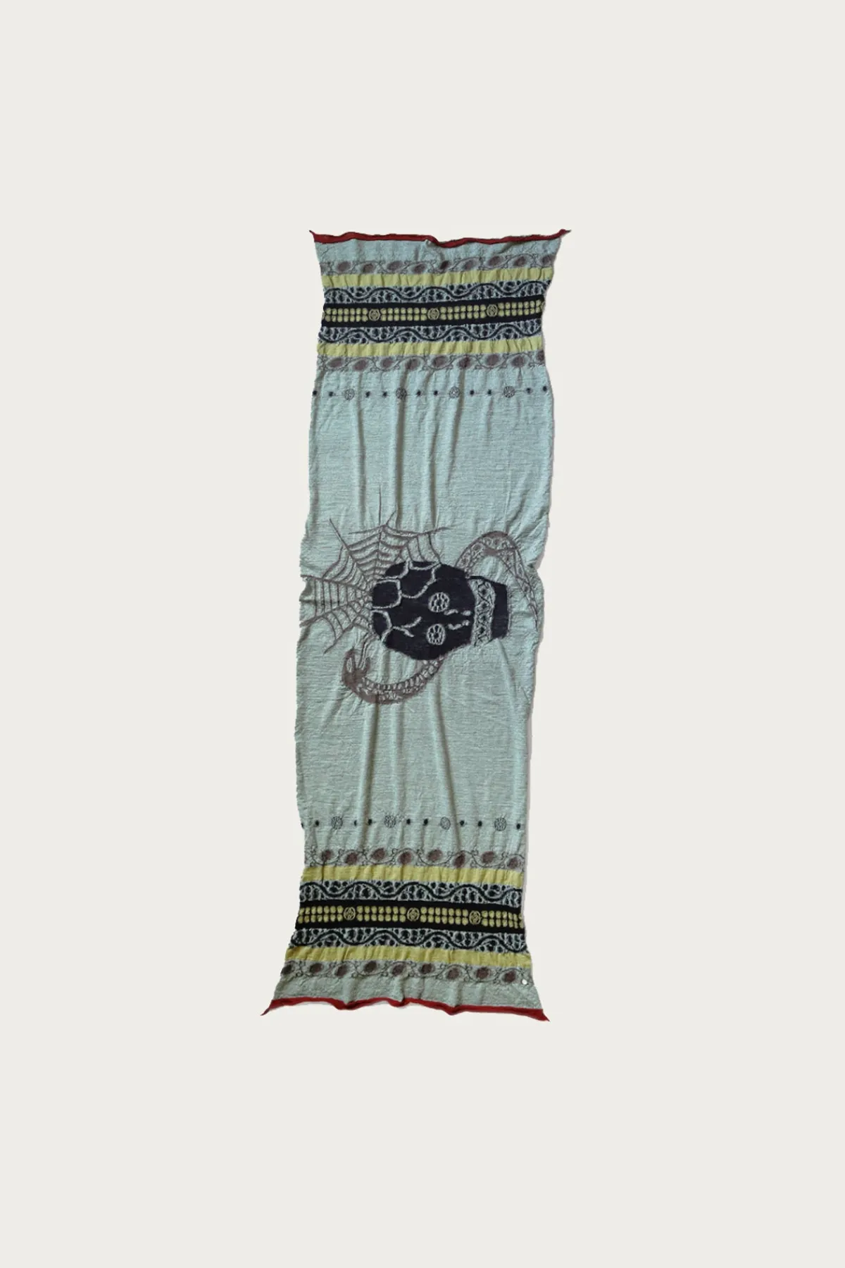 Kapital Fulling Wool Scarf COPTIC SKULL - Green< Accessories