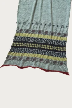 Kapital Fulling Wool Scarf COPTIC SKULL - Green< Accessories