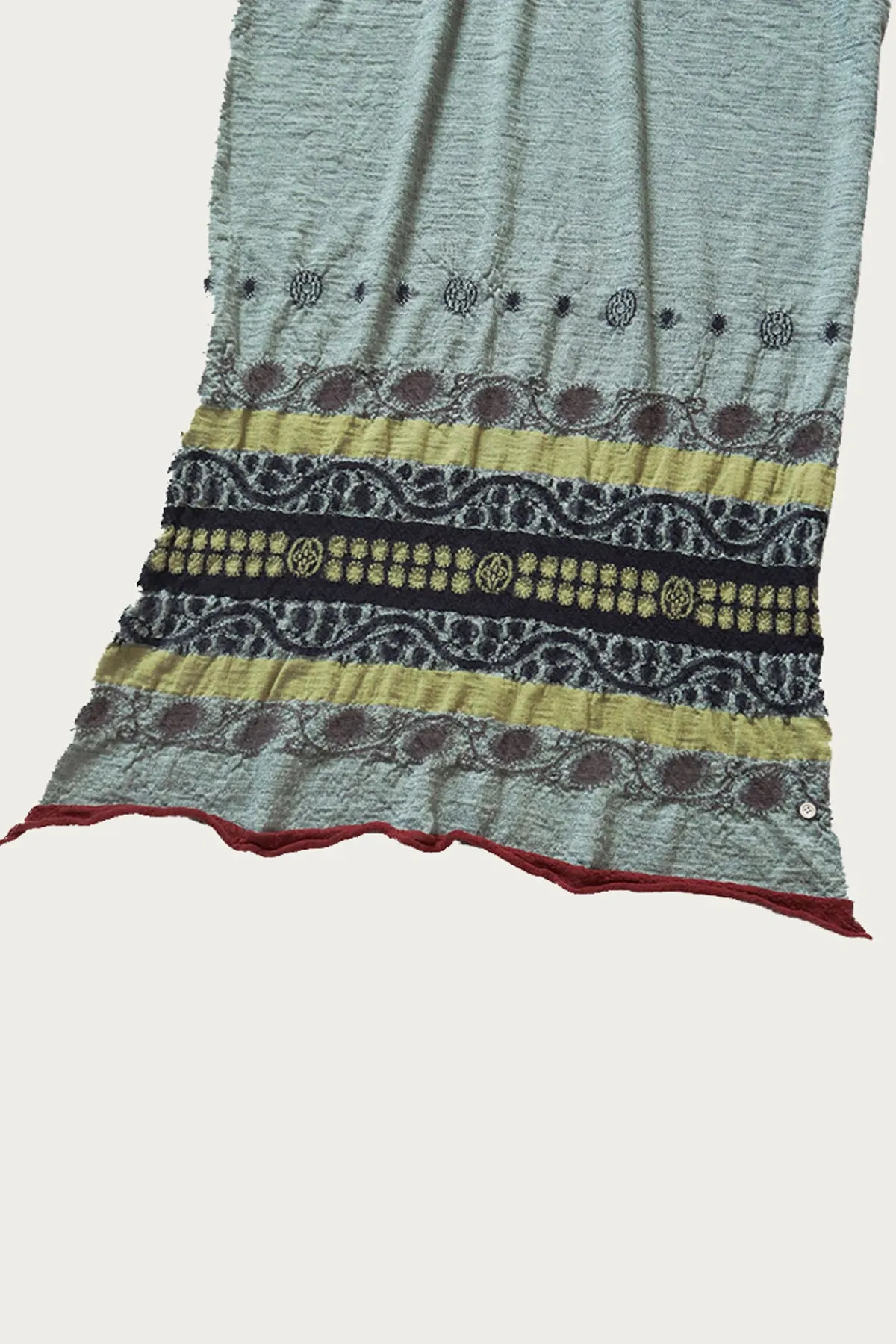 Kapital Fulling Wool Scarf COPTIC SKULL - Green< Accessories