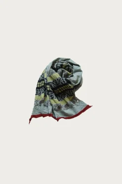 Kapital Fulling Wool Scarf COPTIC SKULL - Green< Accessories