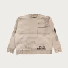 Kapital 5G Cotton Knit Crew Sweater (Memorial Paint Model) - Natural< Sweaters