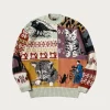 Kapital 5G Cotton Knit Patchwork BIG Crew Sweater(Cat&Raven) - Mint< Sweaters