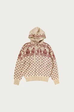 Kapital 5G Jacquard Knit Hood Sweater - Red< Sweaters