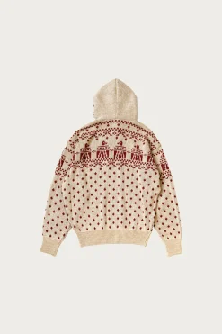 Kapital 5G Jacquard Knit Hood Sweater - Red< Sweaters