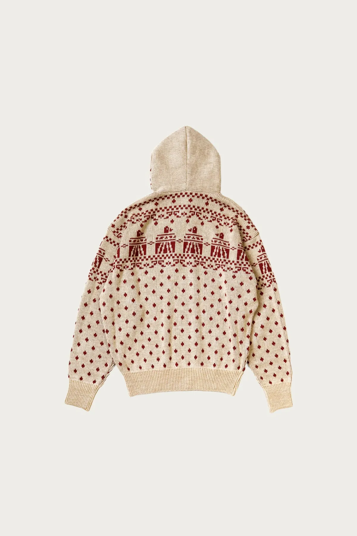 Kapital 5G Jacquard Knit Hood Sweater - Red< Sweaters