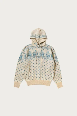 Kapital 5G Jacquard Knit Hood Sweater - Sax< Sweaters