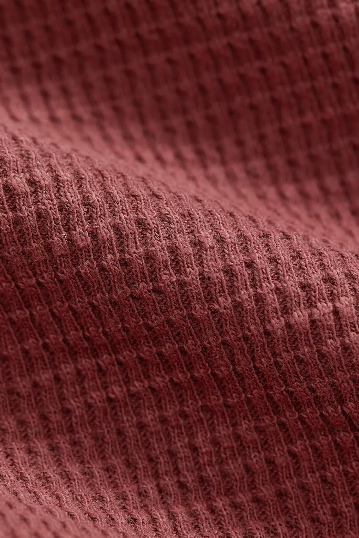 RRL Garment-Dyed Waffle-Knit Henley Shirt - Wine< Tees And Sweats