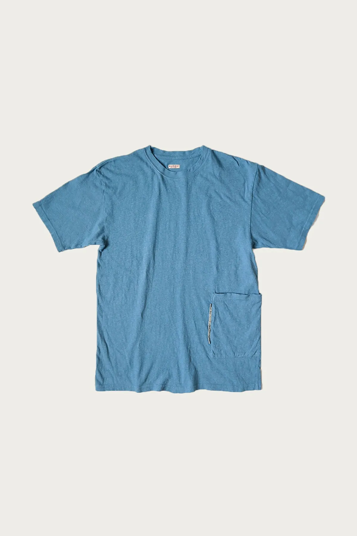 Kapital Gauze Jersey BISCUIT Pocket T - Light Blue< Tees And Sweats