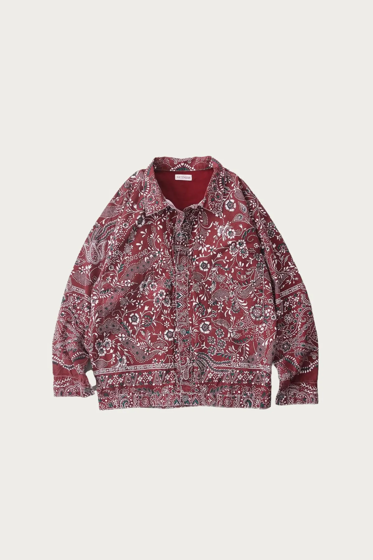 Niceness Gyan Bandana Trucker Jacket - Red< Coats, Jackets, And Vests