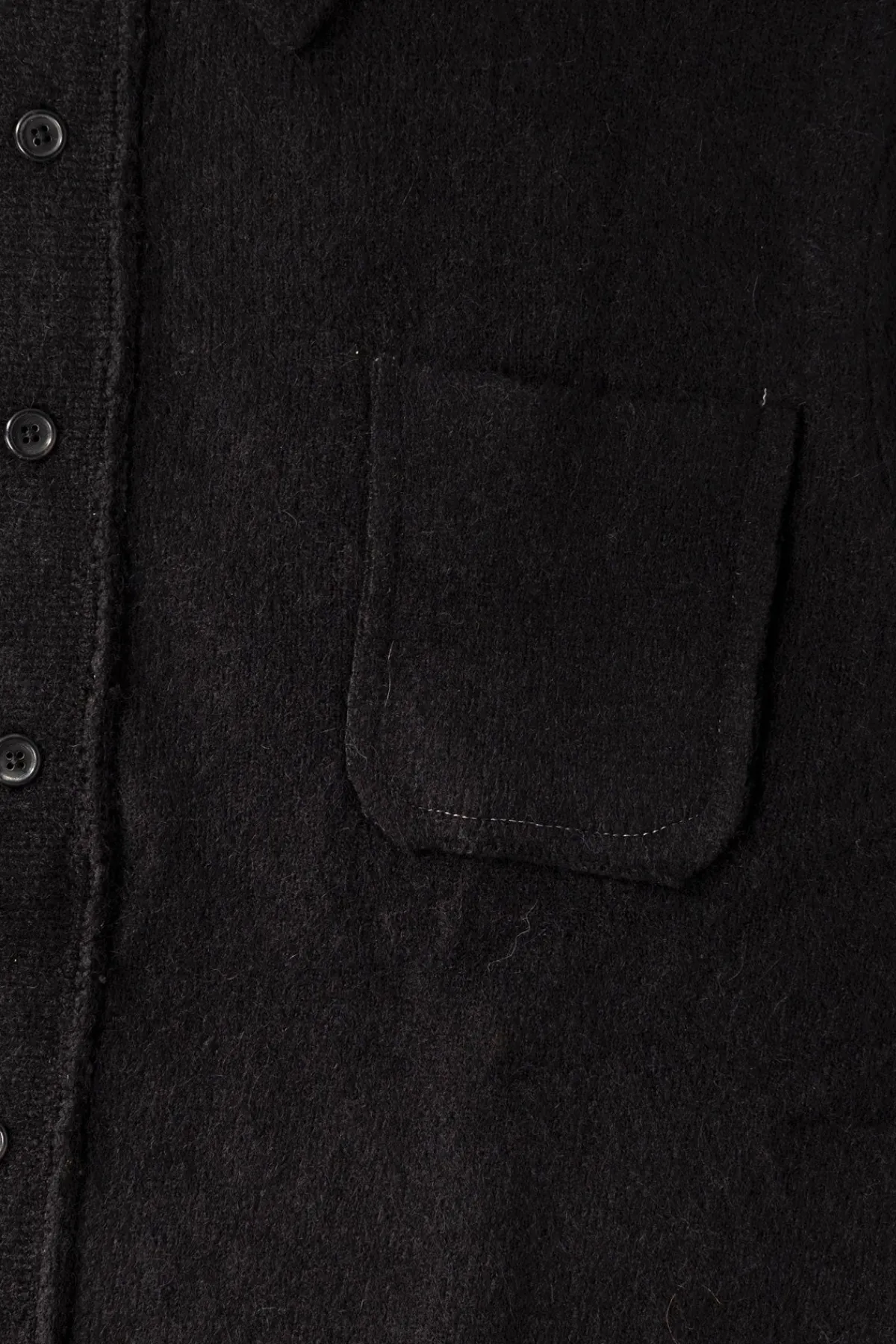 Camiel Fortgens Hairy Cardigan - Black Alpaca Wool< Sweaters