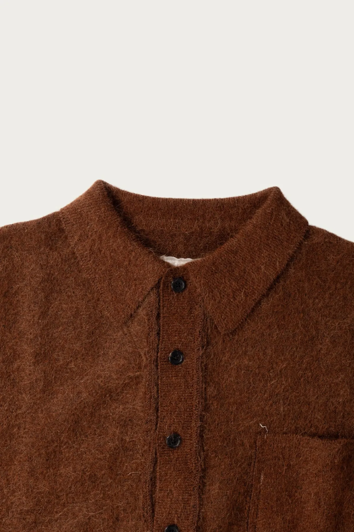 Camiel Fortgens Hairy Cardigan - Brown Mohair Wool< Sweaters