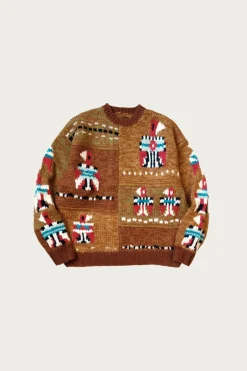 Kapital Hand Knit STD Cowichan Crew Sweater - Gold< Sweaters