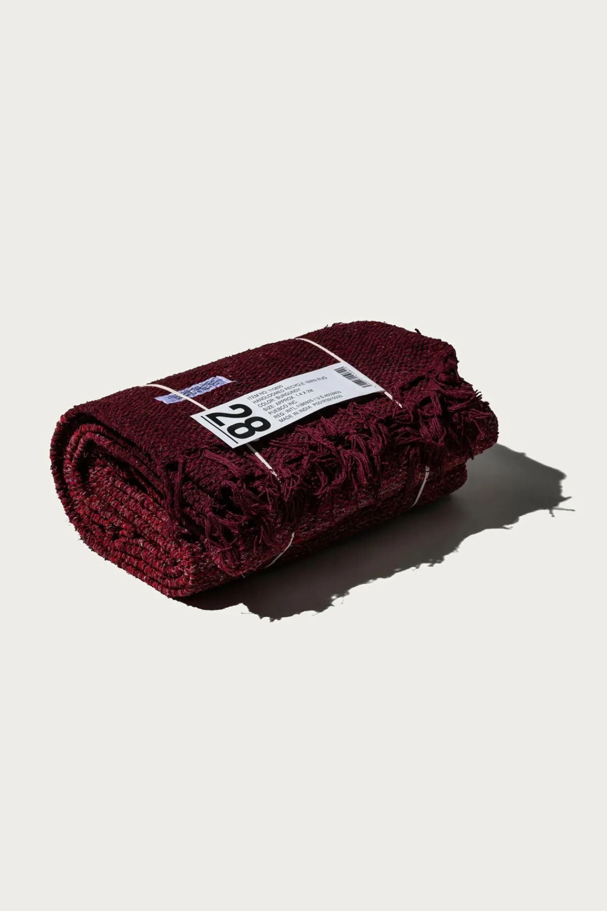 Puebco Handloomed Recycled Yarn Rug - Burgundy< Homegoods