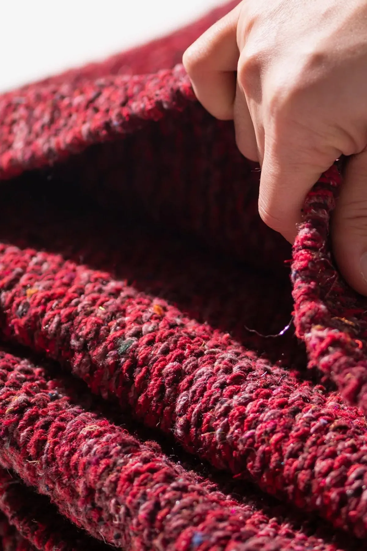 Puebco Handloomed Recycled Yarn Rug - Burgundy< Homegoods