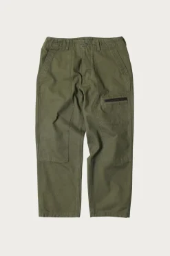 FrizmWORKS Heavy Canvas Destroyed Double Knee Pants - Olive< Pants
