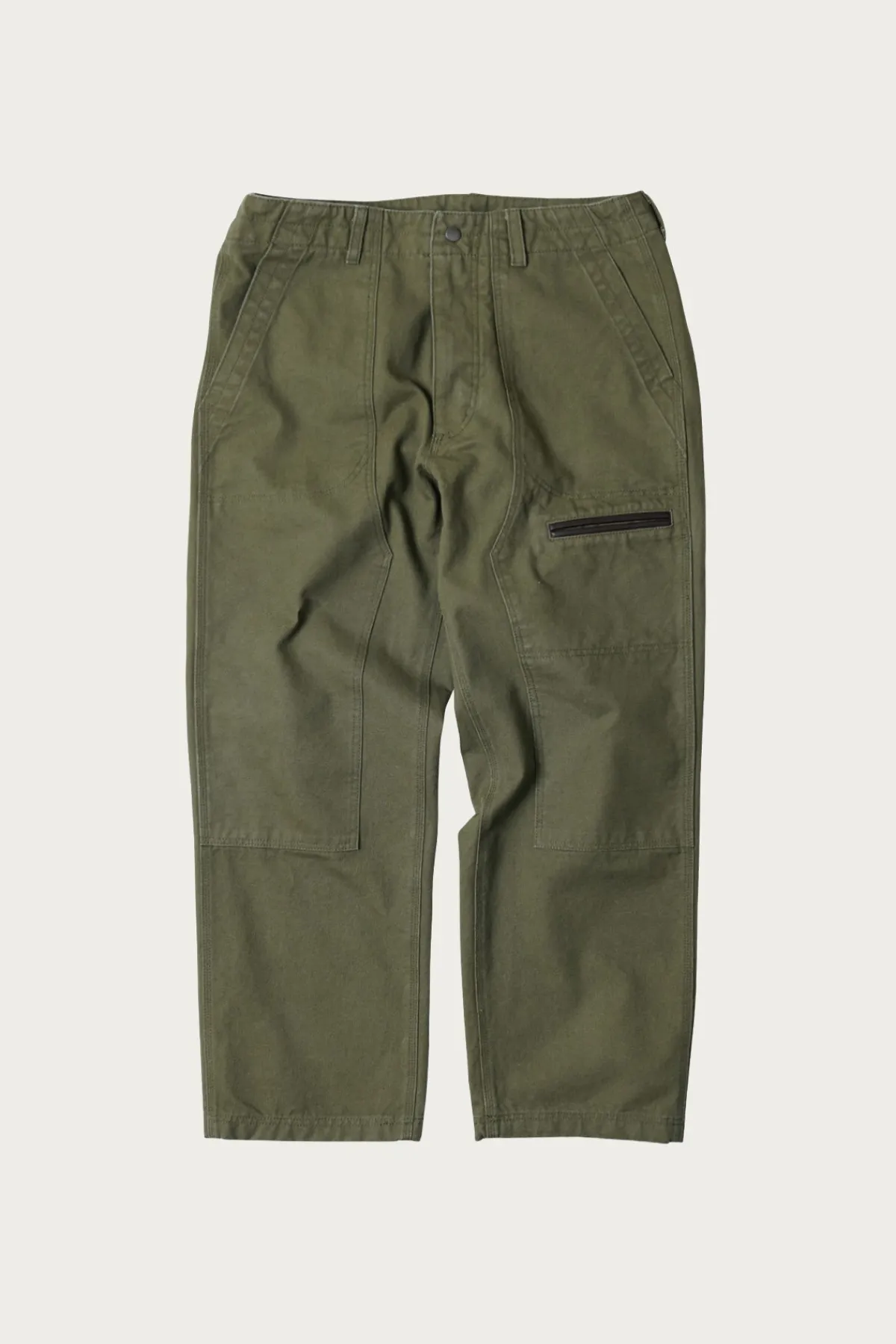 FrizmWORKS Heavy Canvas Destroyed Double Knee Pants - Olive< Pants