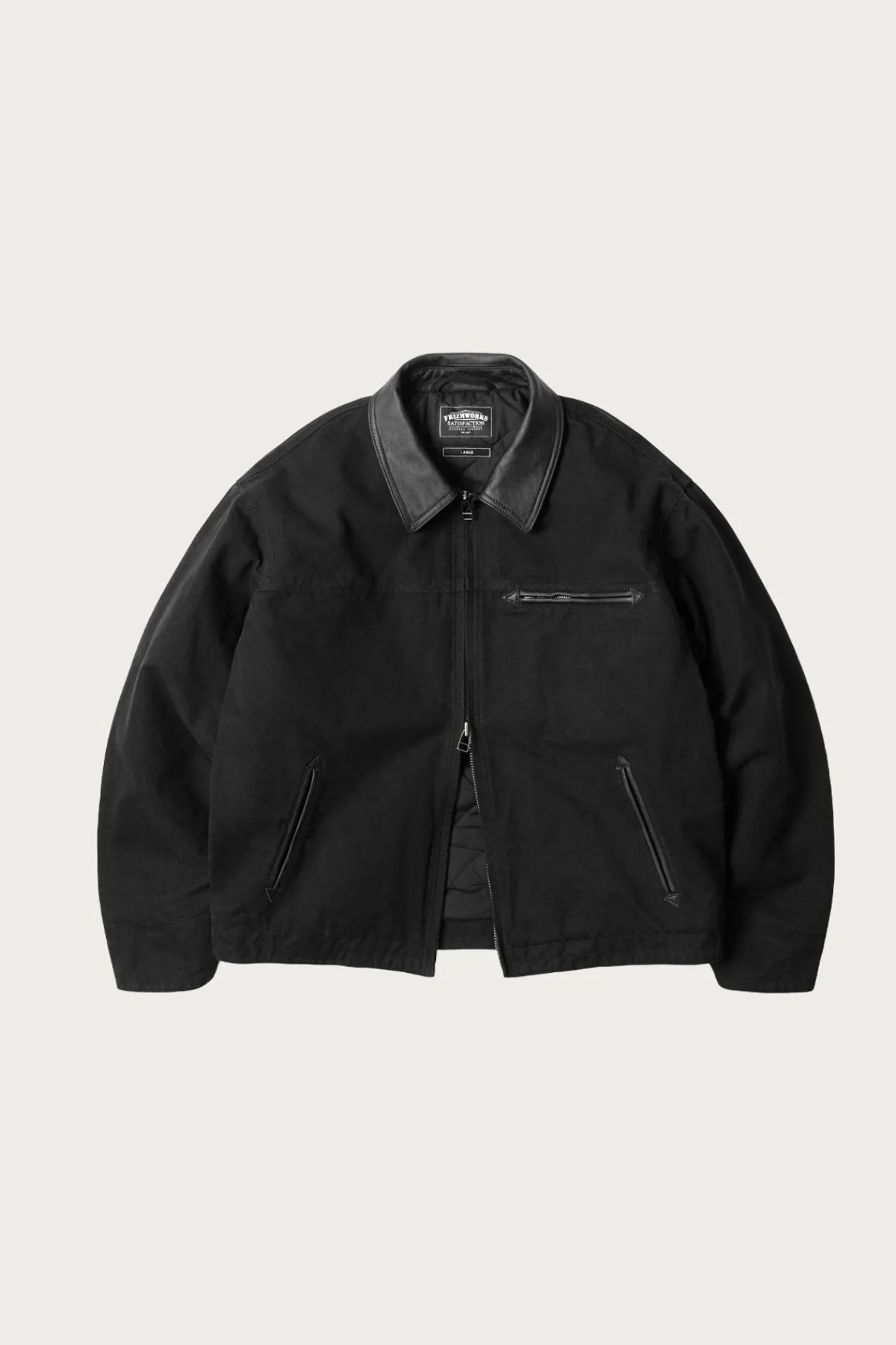 FrizmWORKS Heavy Canvas Destroyed Work Jacket - Black< Coats, Jackets, And Vests